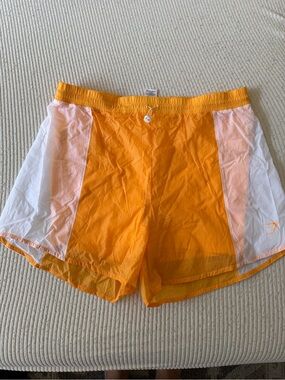 Gymshark Track Shorts - Orange with White Panels